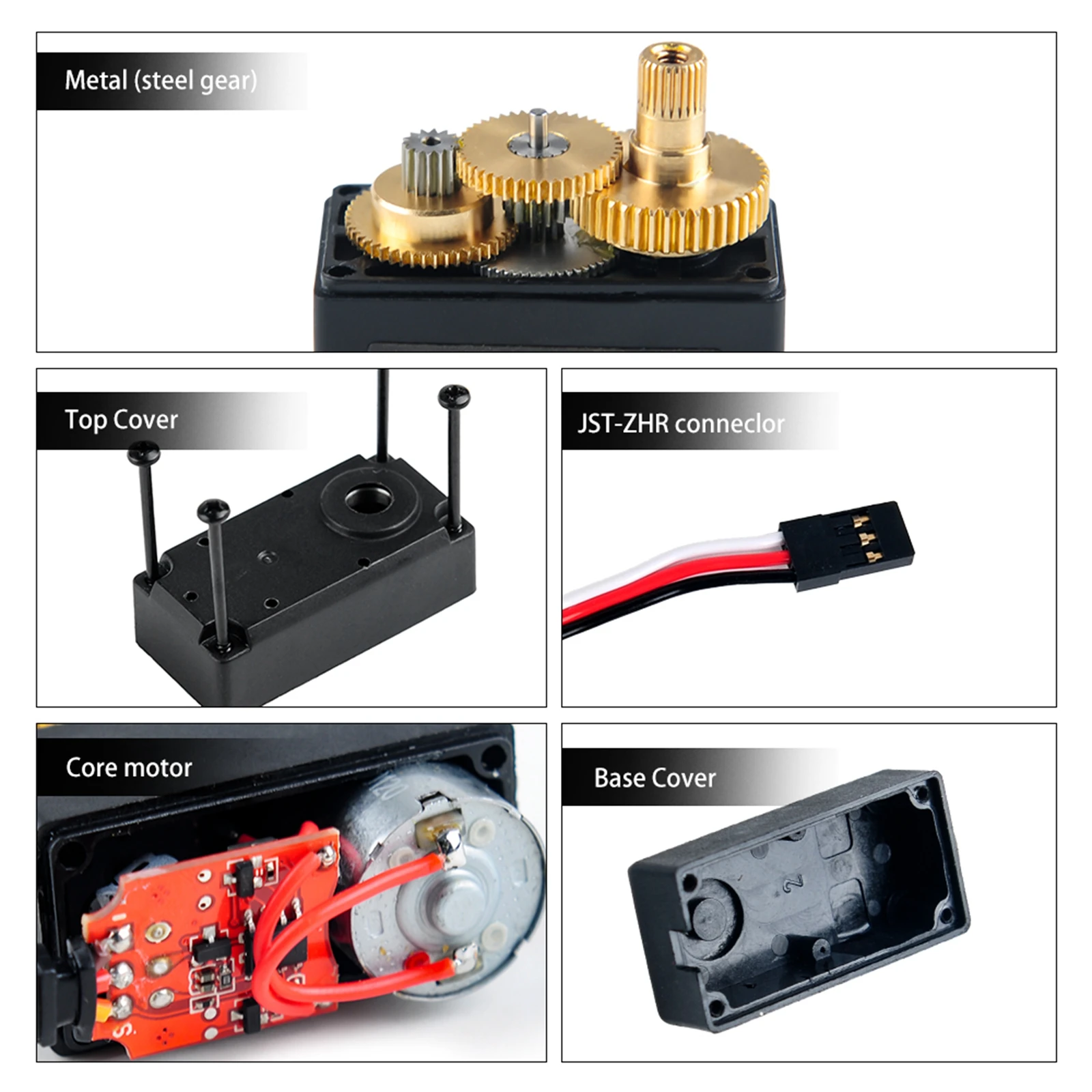 4 peças 17kg servo digital grande torque 180/270 graus servo biaxial metal de alta velocidade dc 7.2v para barco rc robô dsservo rds3115mg