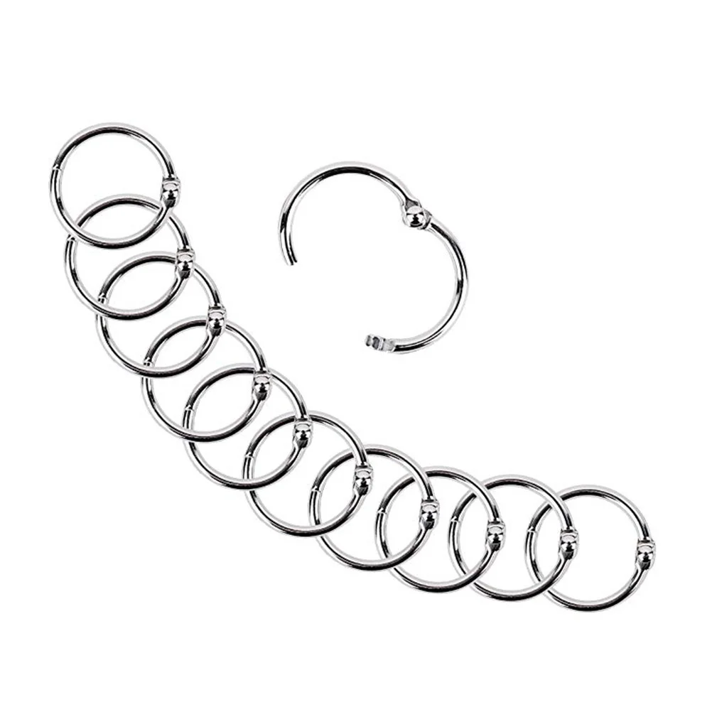 100pcs Photo Album Card Rings Silver Metal Multi-Purpose Binder Snap Ring For Diy Notebook Keychain Scrapbooking Filing