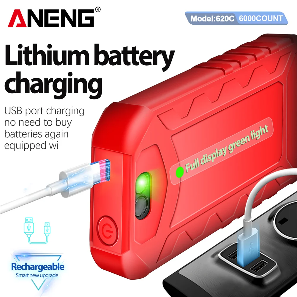 ANENG 620C Digital Multimeters Built-in Lithium Battery 6000 Counts Tester Auto recognition 10A Meter Tools with Charging Cable