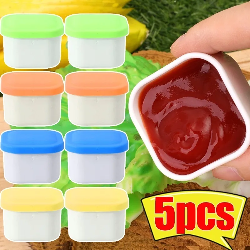 

Многоразовая герметичная коробка для заправки салата с крышками, портативный контейнер для еды, пластиковые коробки для соуса, кухонный ящик для хранения приправ для пикника