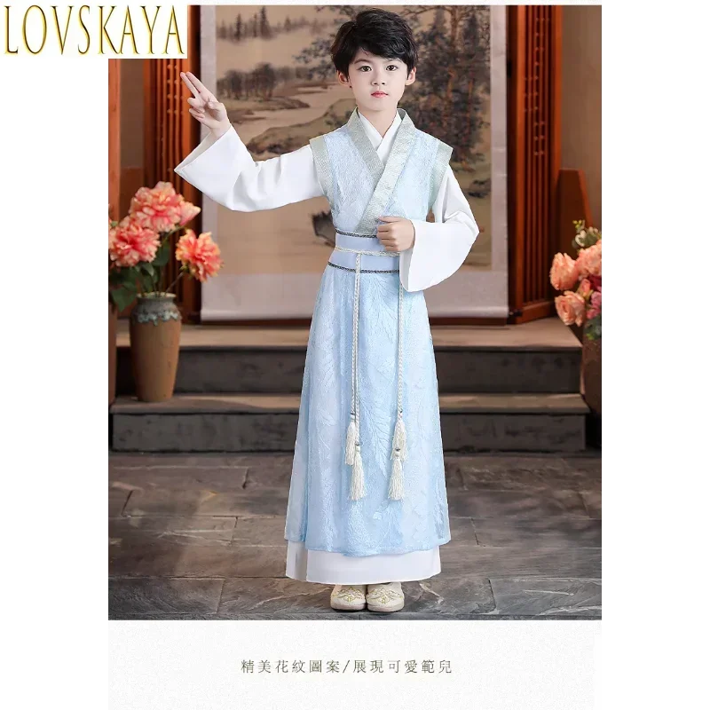 فلوت خيزران للأطفال هانفو ، الباحث الصغير ، الزي القديم ، ملابس الأداء ، أنماط الأولاد والبنات ، أنماط الخريف والشتاء