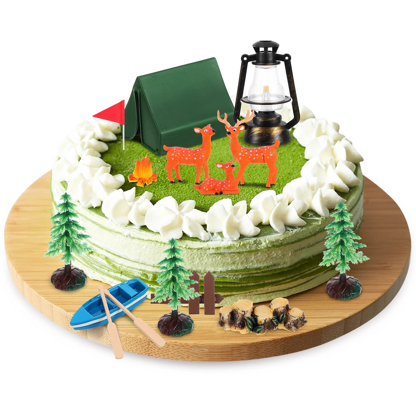 

Cake Decoration Adventure Party Cupcake Topper Deer Figures Animal Toppers Theme Birthday Decor Safe Materials Versatile