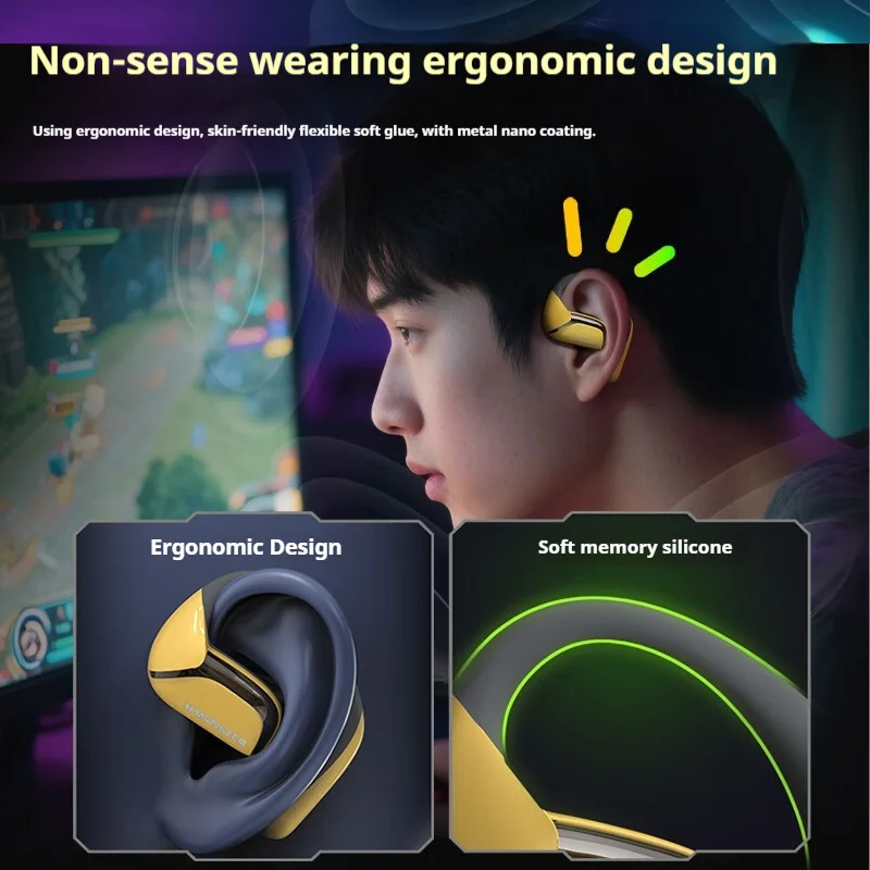 MONSTER Mission AC100 Wireless Earbuds Air Conduction Bluetooth Headphone ENC Double Mic Intelligent Call Noise Reduction Earbud