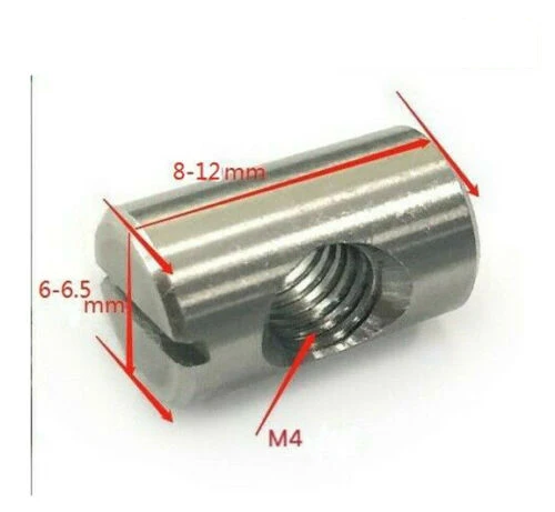 Stainless Steel Dowel Pin Nuts M4 Embedded Furniture Hammer Insert Nut Cylindrical Barrel Bolts Metric Thread Woodworking