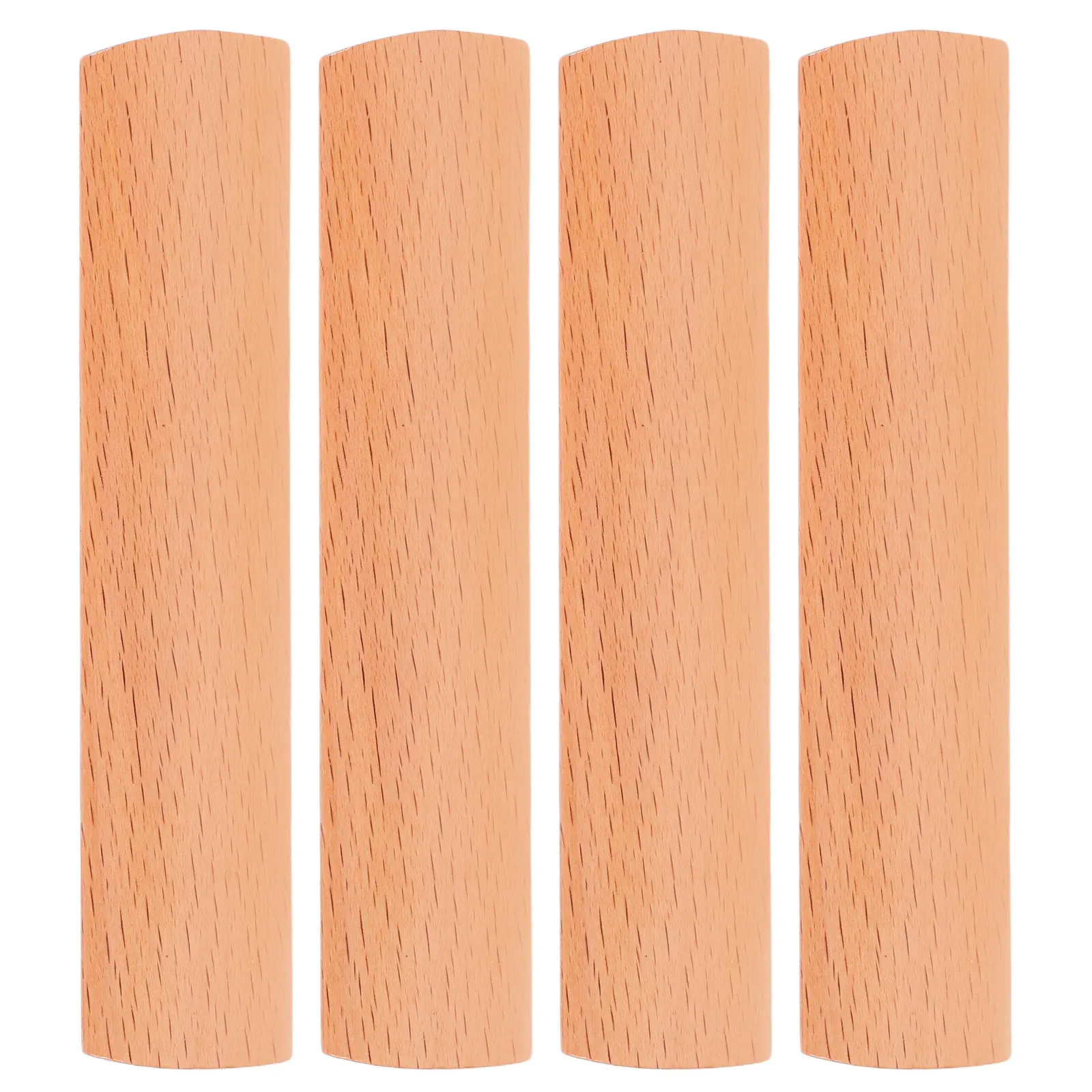 4Pcs Wooden Pull Handles Natural Wood Furniture Knobs Smooth Finish Easy Installation for Kitchen Cabinets Wardrobe Doors