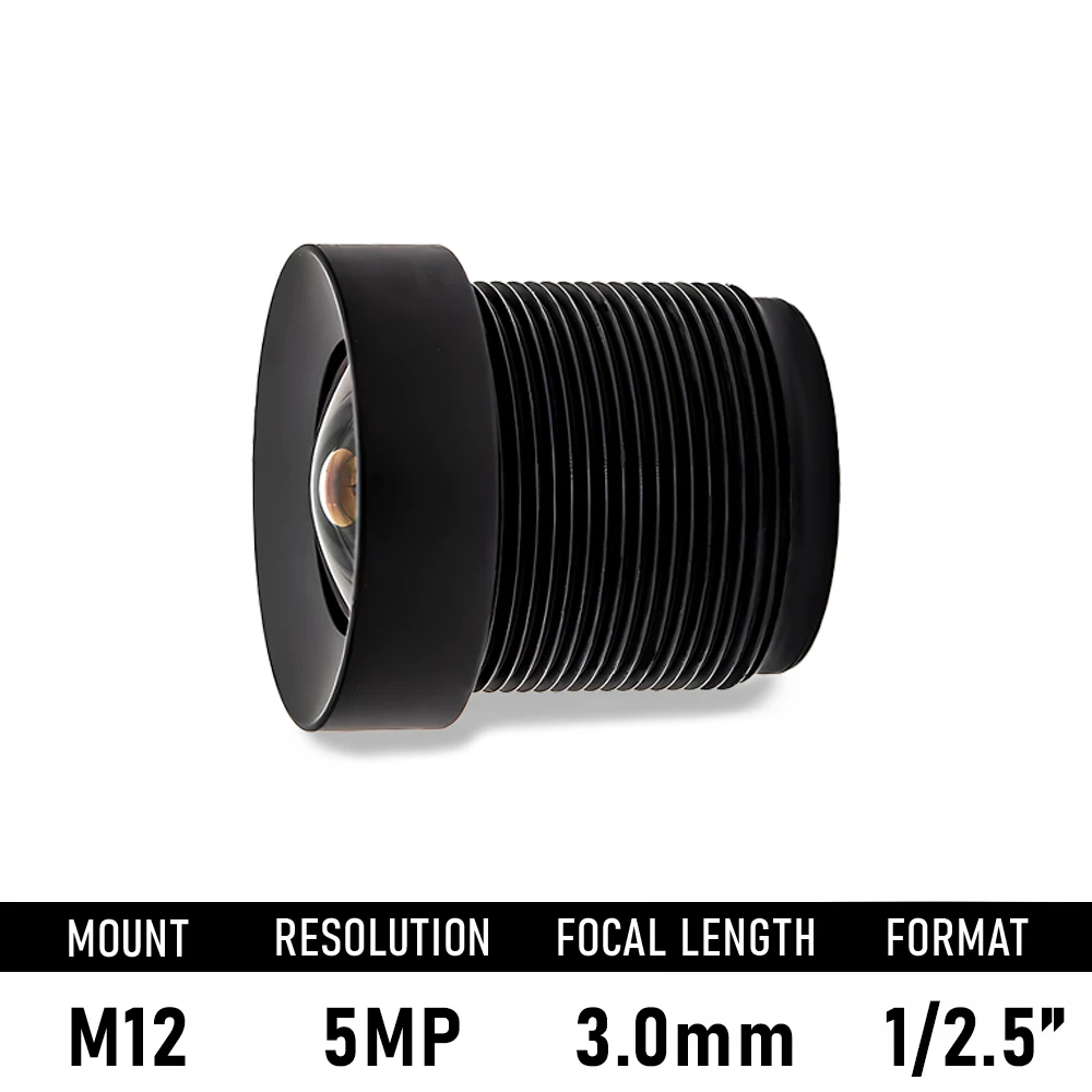 

5MP HD CCTV M12 Mount Lens 3.0mm No Distortion Aperture F2.4 Format 1/2.5" With 650nm IR Filter For Surveillance Security Camera