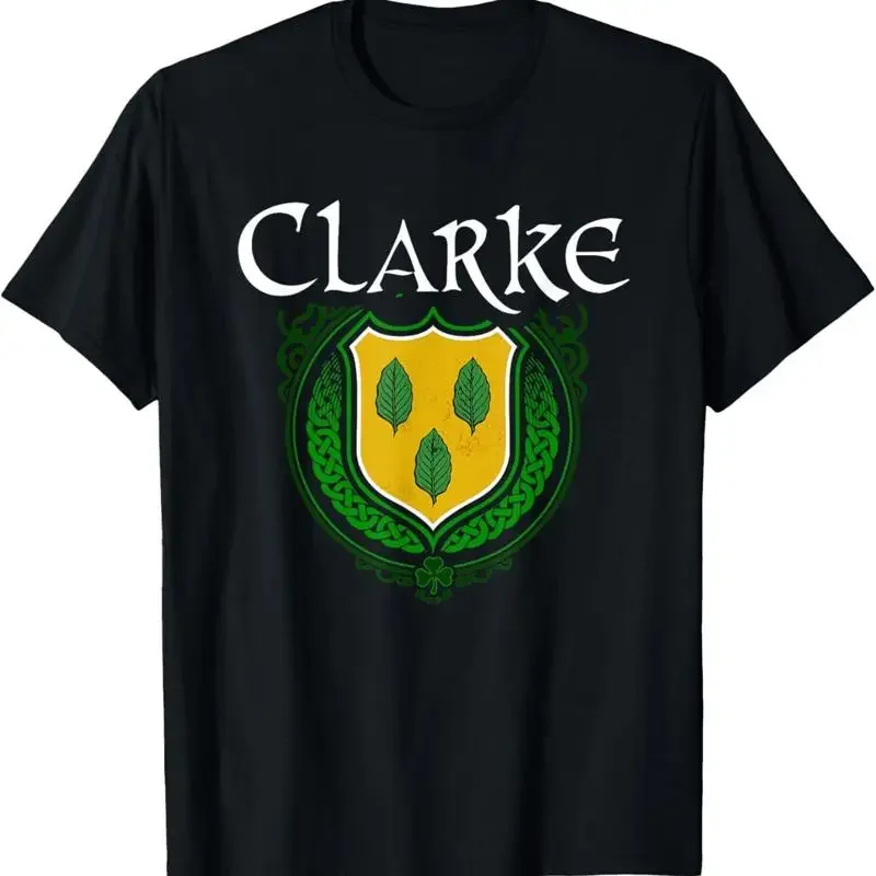 Clarke Surname Irish Clan Tartan Badge Ireland T Shirt