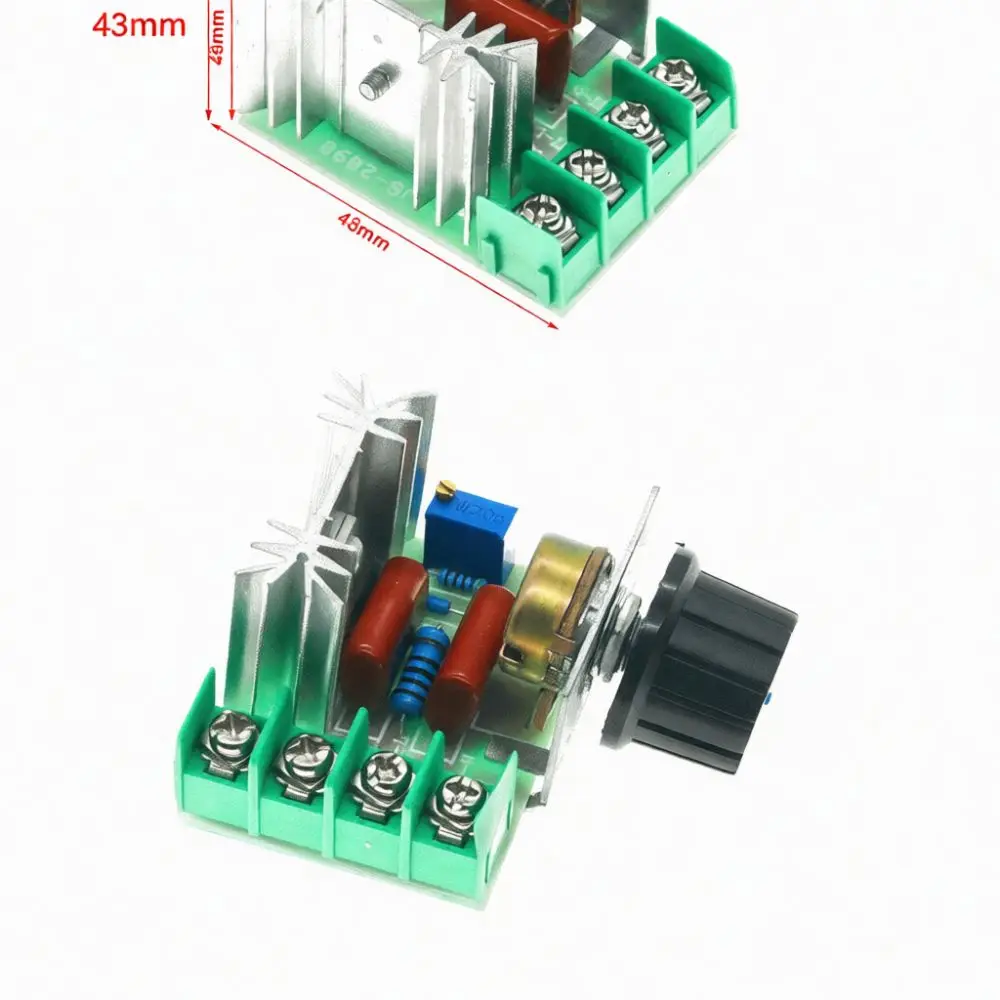 Compact 2000W SCR Voltage Regulator Dimmer Speed Temperature Control Module High Reliability Electric Motor Supply Unit