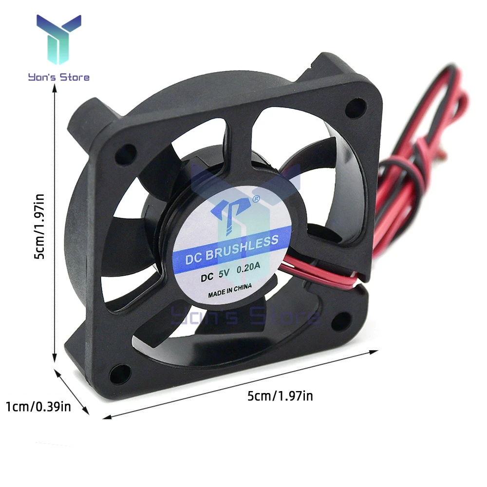 DC 5V 12V 24V 2-Wire Micro Cooling Fan 0.15A 5cm DC Turbo Oil Impregnated DC Industrial Fan DC5015 4100RPM 5100RPM 4500RPM