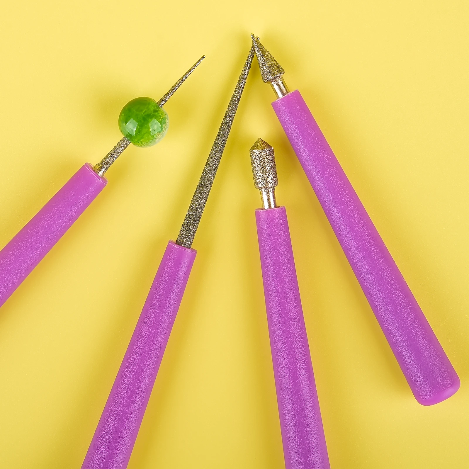 4 Pieces Diamond Bead Drill Hole Puncher Glass Plastic Metal Wood Bead Hole Puncher Bead Drill DIY Jewelry Making Tool