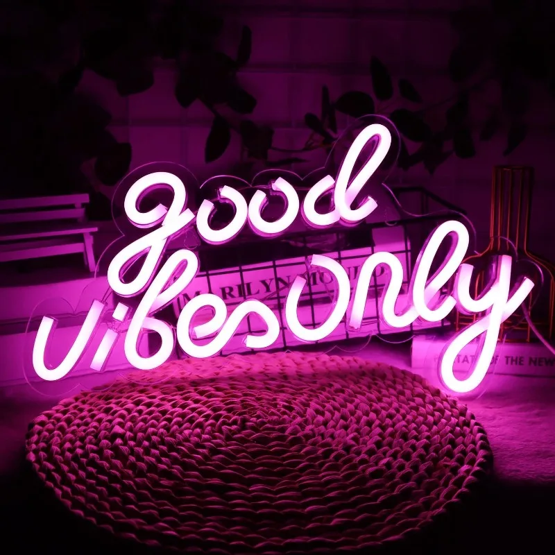 

Good Vibes Only Neon Signs Led Signs for Living Room Bedroom Bar Game Room Hotel Birthday Party Wall Decor Dimmable Neon Light