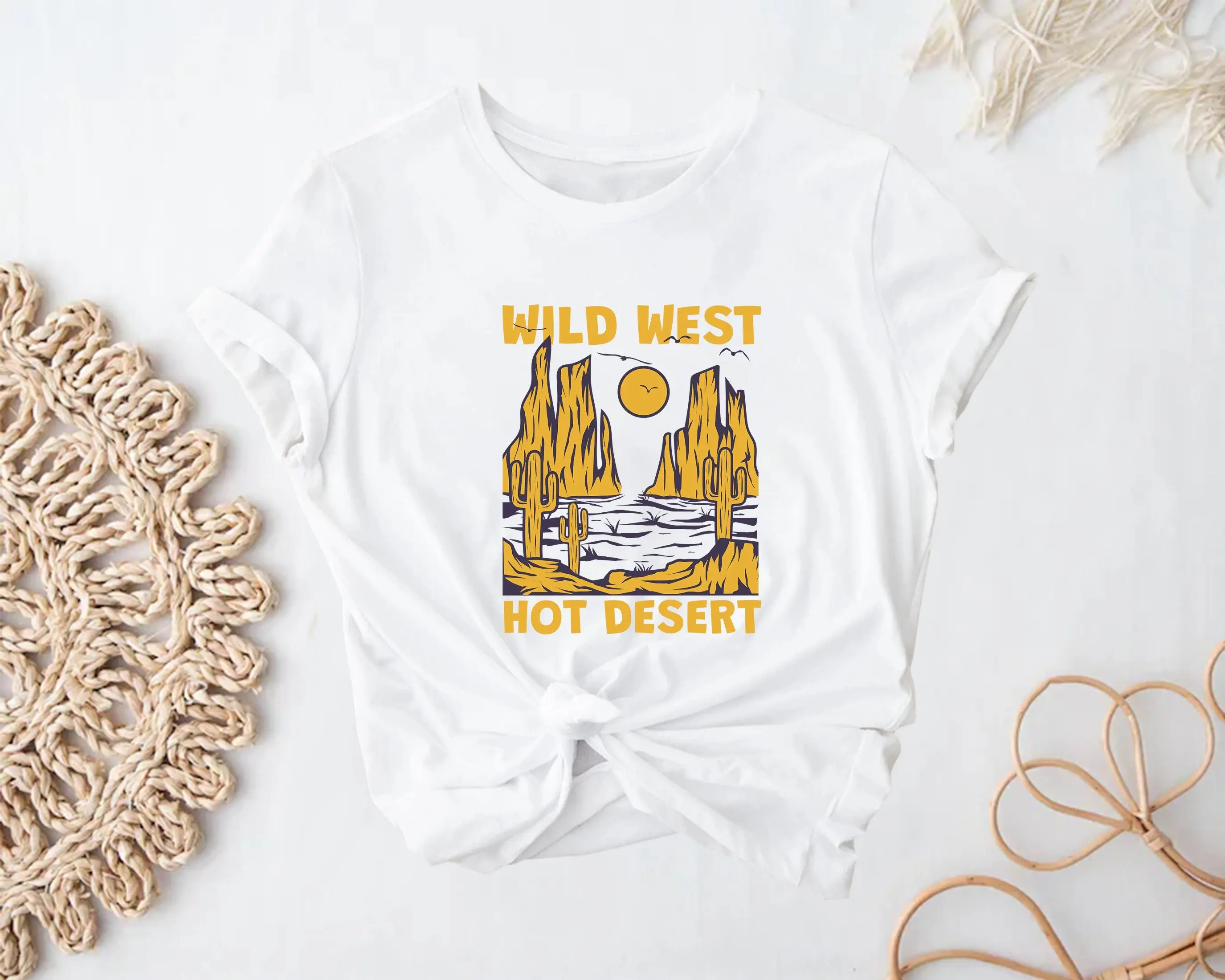 Wild West Hot Desert T Shirt Summer Season Cactus Gift