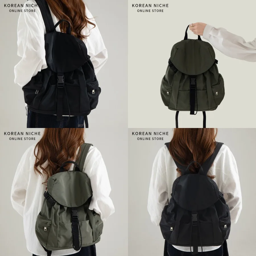 

【Новый стиль】Легкий универсальный рюкзак в корейском стиле из нейлонового материала для женщин, большой вместимости, с множеством карманов, высококачественный, модный.