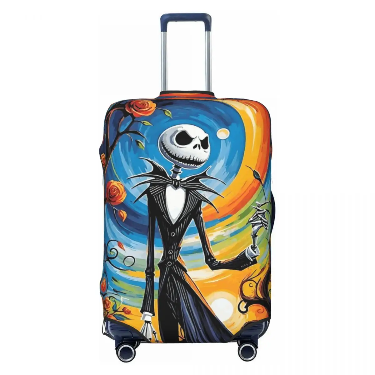 

The Nightmare Before Christmas Travel Luggage Cover Dust Proof Vintage Gothic Skull Suitcase Cover Protector Fit 18-32 Inch