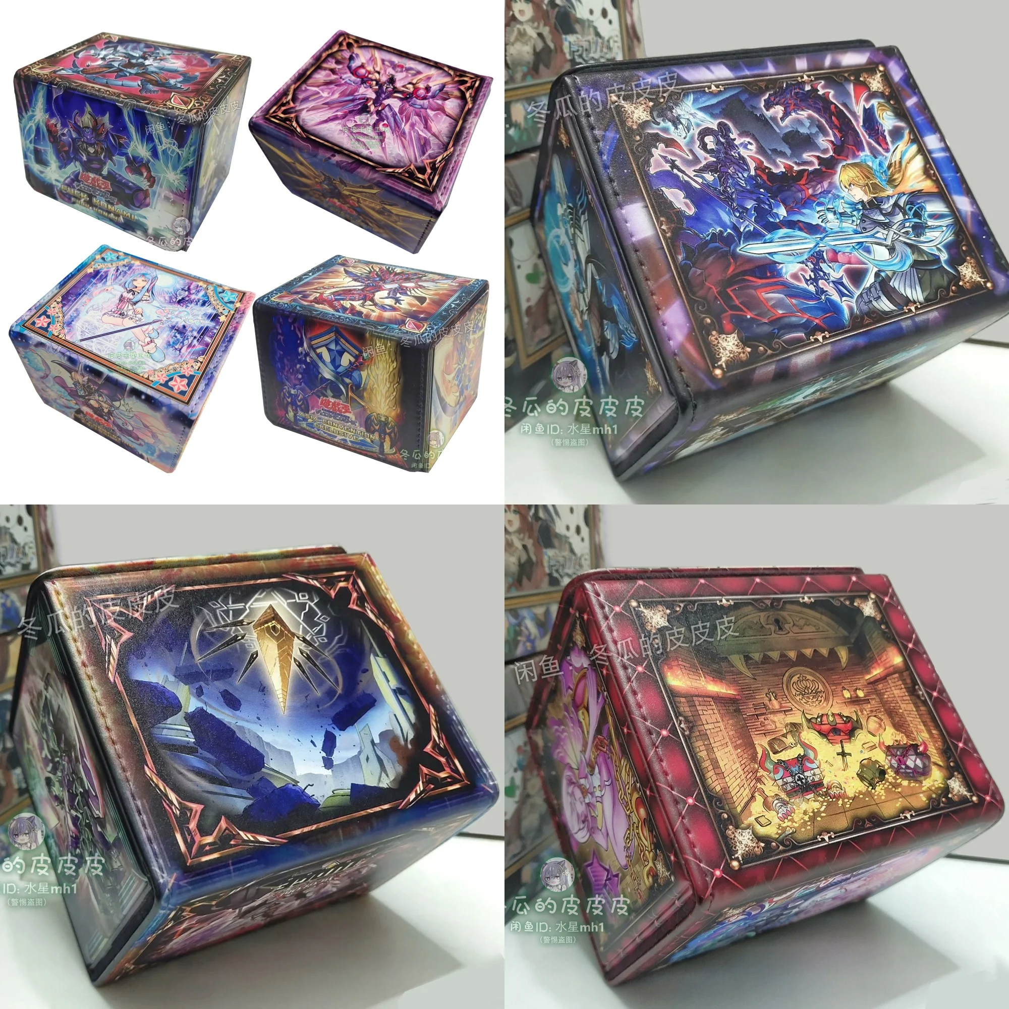 DIY Yu-Gi-Oh! Witchcrafter Elfnote Lucina Kartenaufbewahrungsbox Ygo Magician of Chaos Hochwertige Leder-Kartenaufbewahrungsbox Geschenkspielzeug
