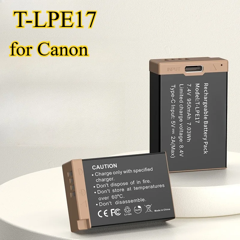 

950mAh T-LPE17 Camera Battery Suitable for Canon R50 R8 M6 R10 RP 200D Second-generation 750D Battery