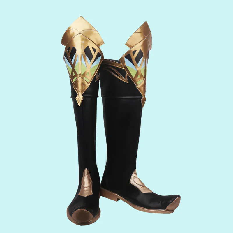 Trò Chơi Genshin Tác Động Al Haitham Cosplay Giày Đảng Al Haitham Cosplay Giày Boots Da PU Hóa Trang Halloween Đạo Cụ