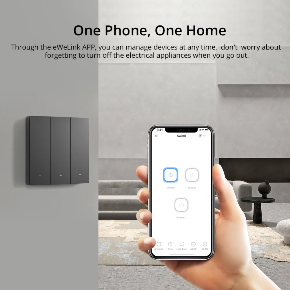 SONOFF M5 Wifi Smart Switch Wall Push Button Switch 80/86 Type1/2/3 Gang Ewelink APP Control Work With Alexa Google Home Alice