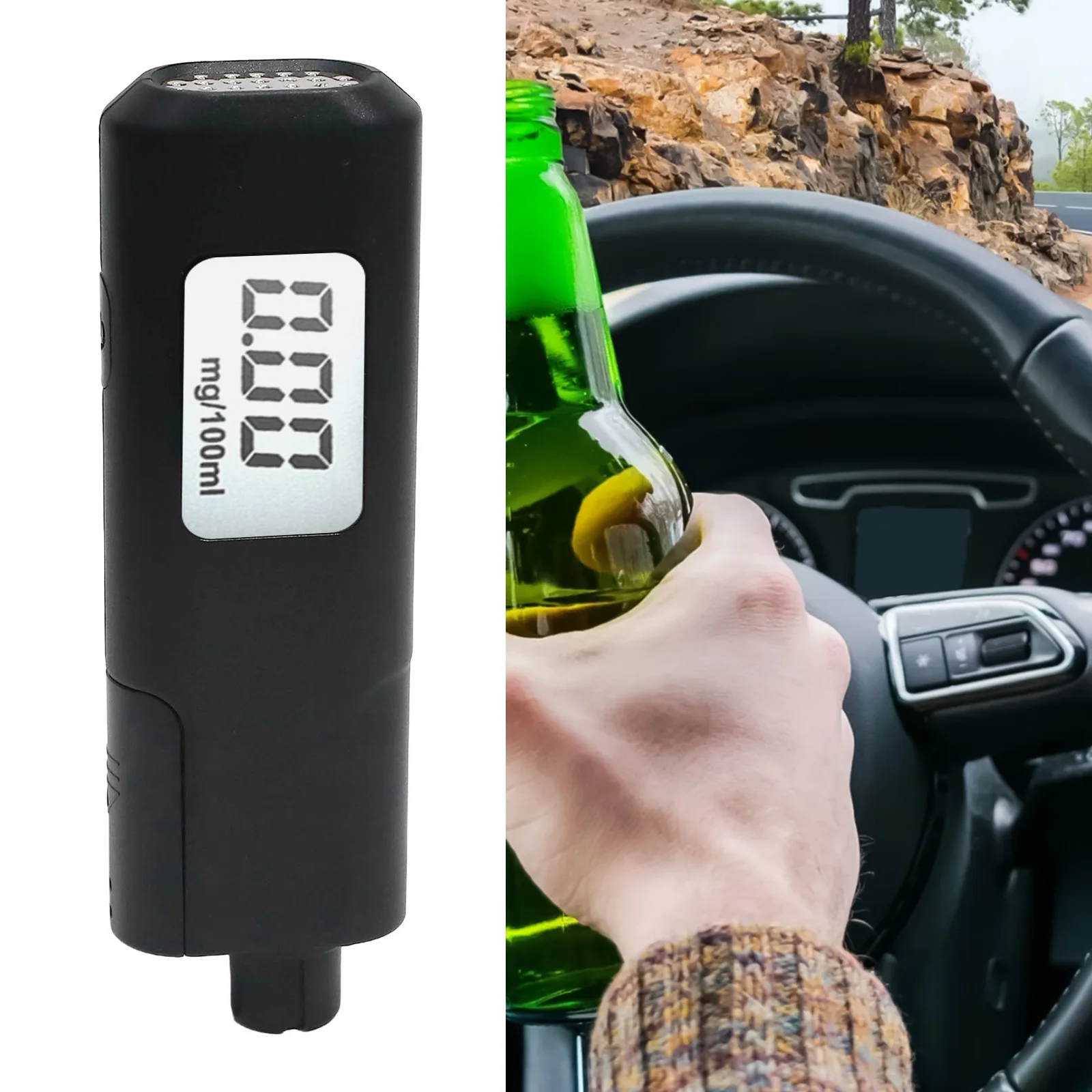 Outdoor Testing Portable Alcohol Tester Accurate Breath Alcohol Measurement LED Display Accurate Alcohol Meter