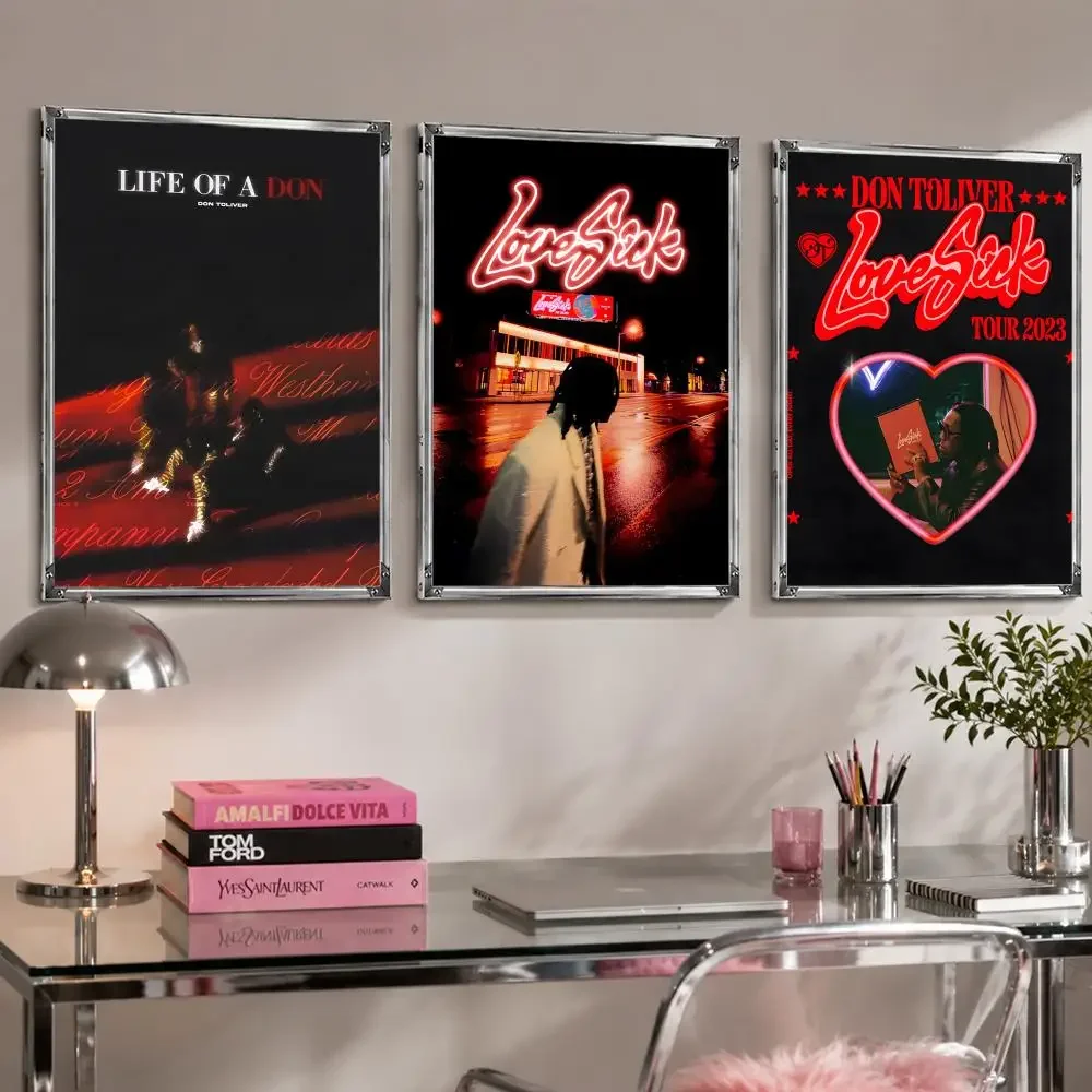 rapper D-Don T-Toliver Poster Self Adhesive Wall Decor Waterproof Removable for Bedroom Living Room bar Gift