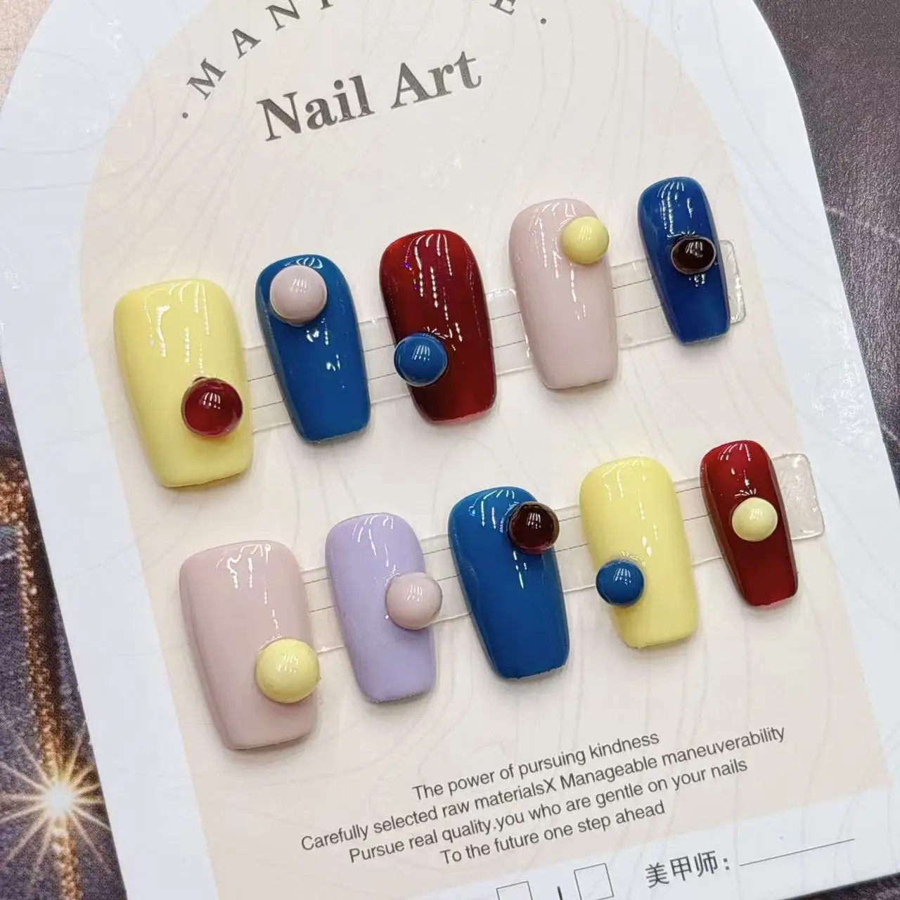 ملون ملون بارد وأنيق قسط الراقية اضغط على الأظافر، أشكال مربعة قصيرة واللوز، بالجملة، صناعة يدوية #3