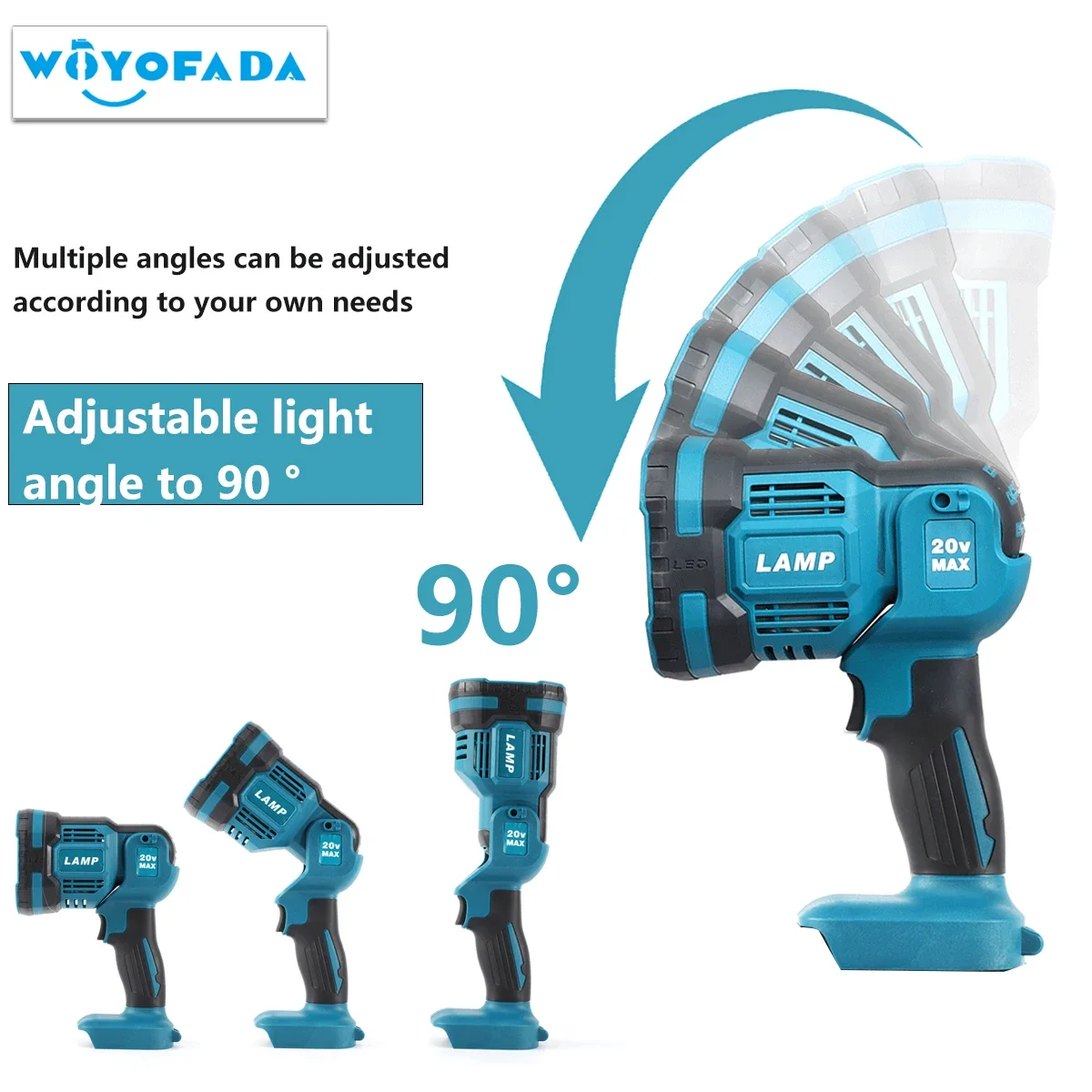 Cordless LED Lighting Emergency Lamp Outdoor Foldable Flashlight Night work Spotlight Fishing Lamp(No Battery) For akita 18V