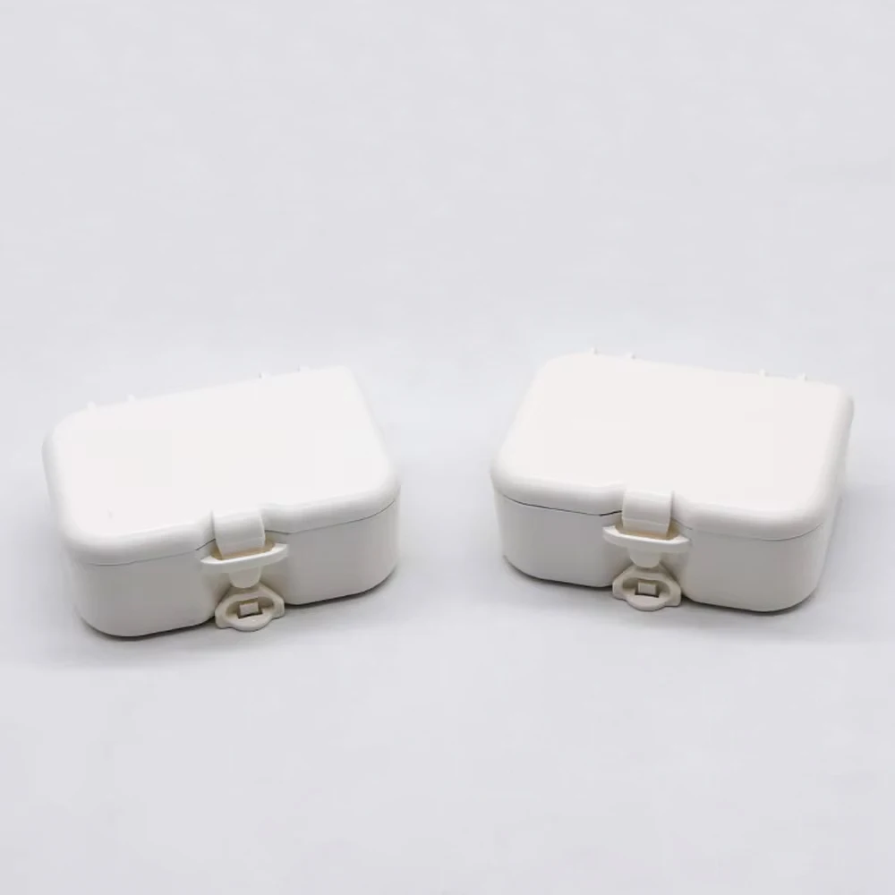 Denture Bath False Teeth and Cleaning Brush Storage Box Case Container with Mirror and Toothbrush