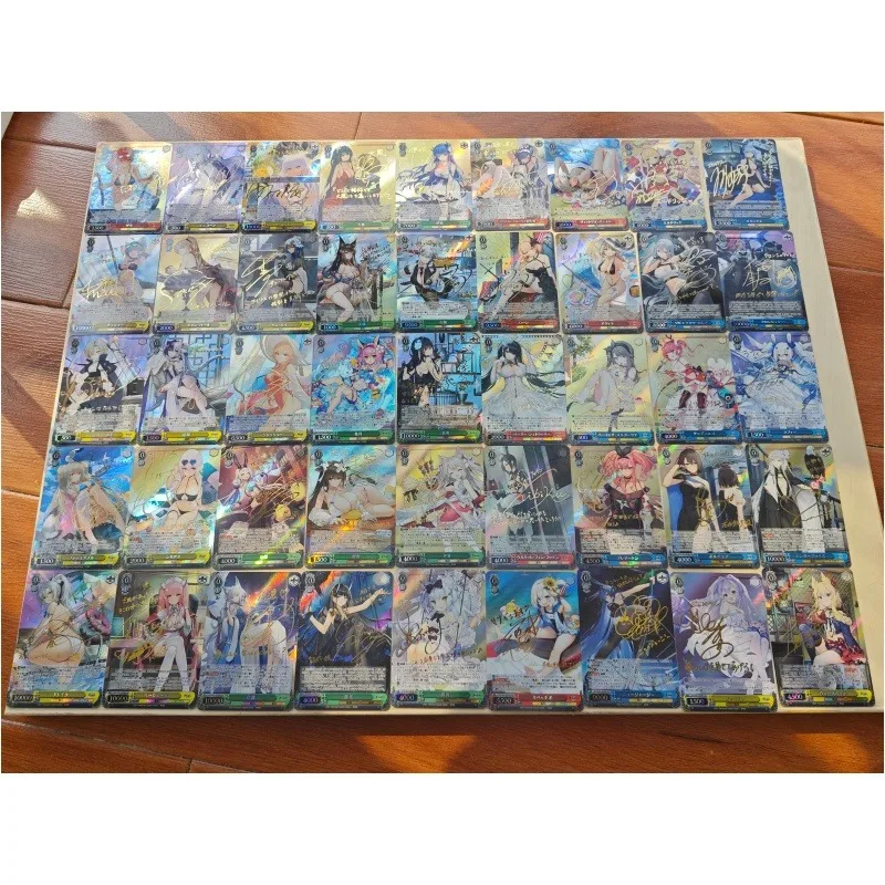 

Набор из 55 коллекционных карточек Azur Lane SSP с горячим тиснением и подписями: RN, Zara, IJN, Noshiro, KMS, August, Von Parseval. Аниме-игровые коллекционные карточки.