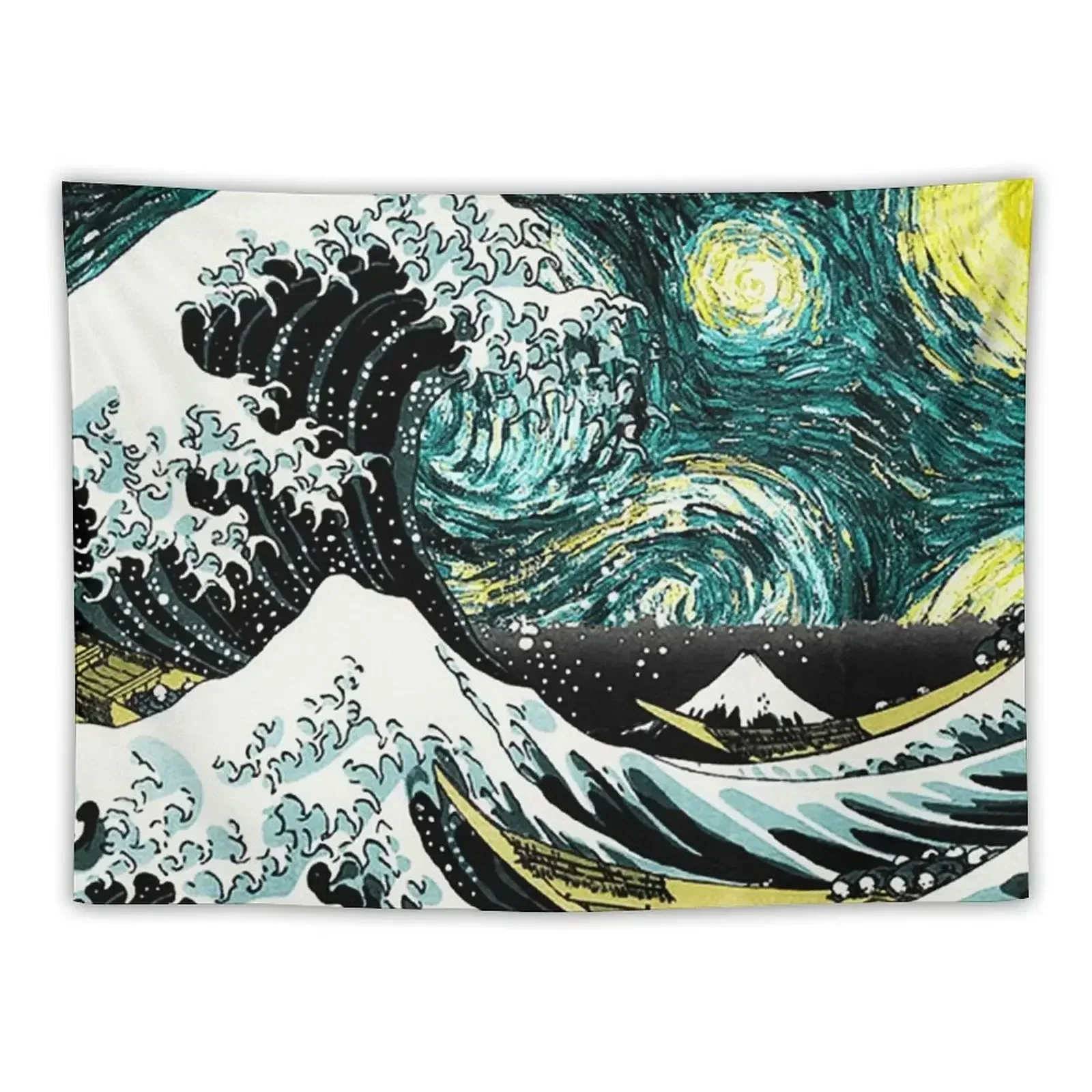 the great wave off kanagawa Stary night Tapestry Bedroom Decor Aesthetic Wall Decoration Items Tapestry