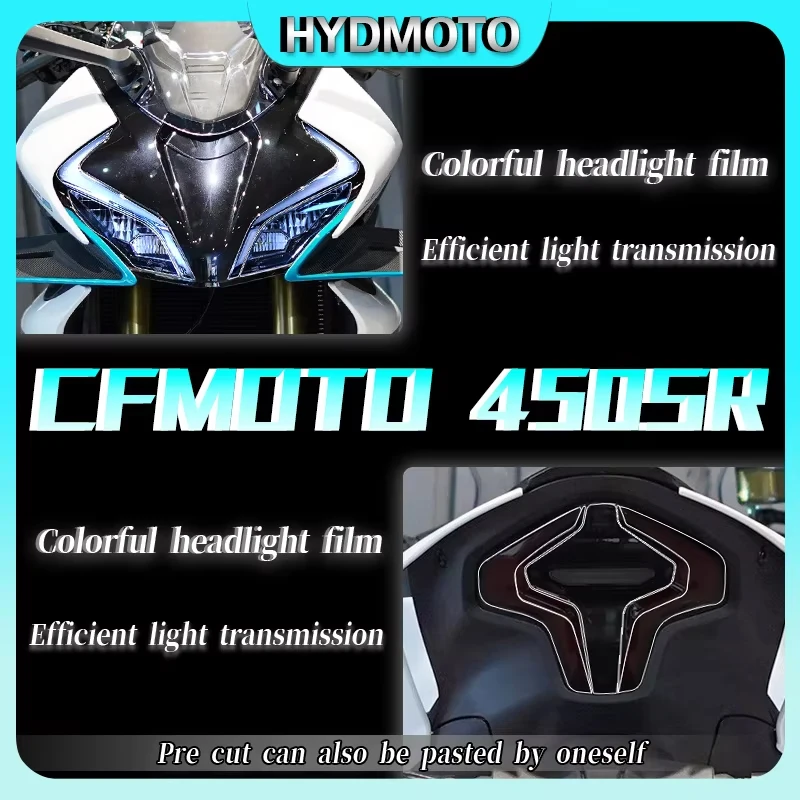 

For CFMOTO 450SR 450sr 2025 Headlight Film Smoked Black Tail Light Film Rearview Mirror Rainproof Film Sticker Modification