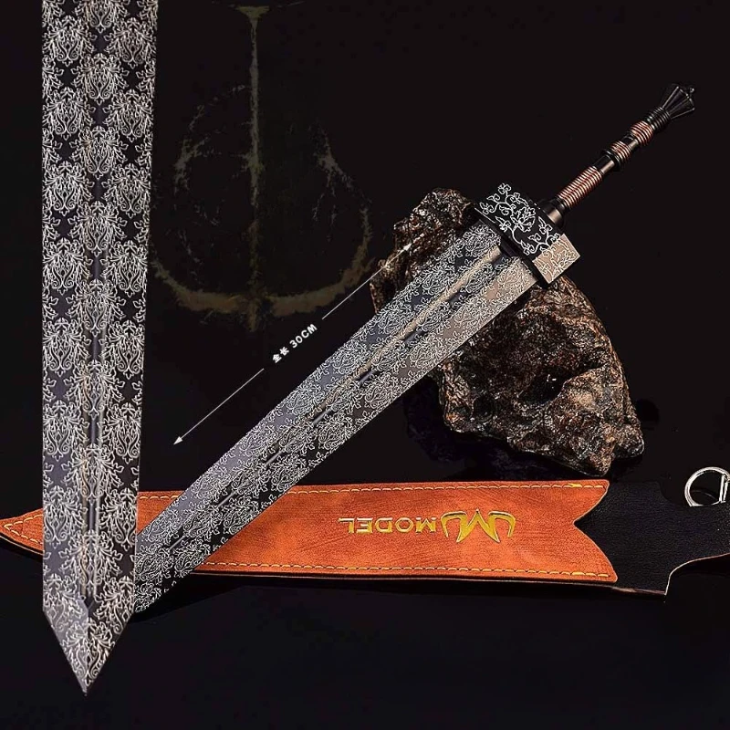 30 سنتيمتر/11.81in Eldenn لعبة الطرفية مائة تكرير النار سحابة العملاق السيف أغطية جلد طبعة حلية معدنية لعبة الصبي سطح المكتب
