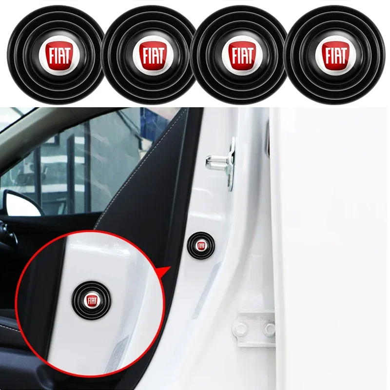 10Pc Car Logo Door Anti-Collision Silicone Pad Shock Stickers For FIAT 500 Grande Punto Astra Bravo Tipo Stilo Panda Ducato Egea