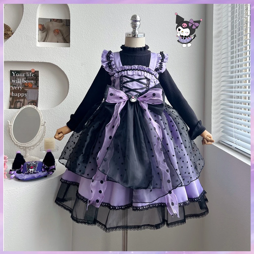 Winter Anime Kawaii Girl Lolita Sweater Dress New Kids Clothing Girls Cartoon Fashion Princess Cosplay Party Thicken Warm Dress