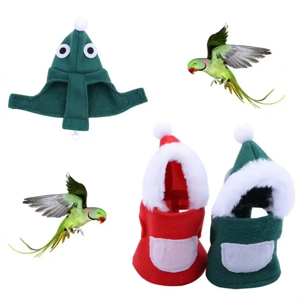 Funny Frog Shaped Pet Bird Clothes Cute Fastener Tape Bird Cloak Warm Bird Costume New Year