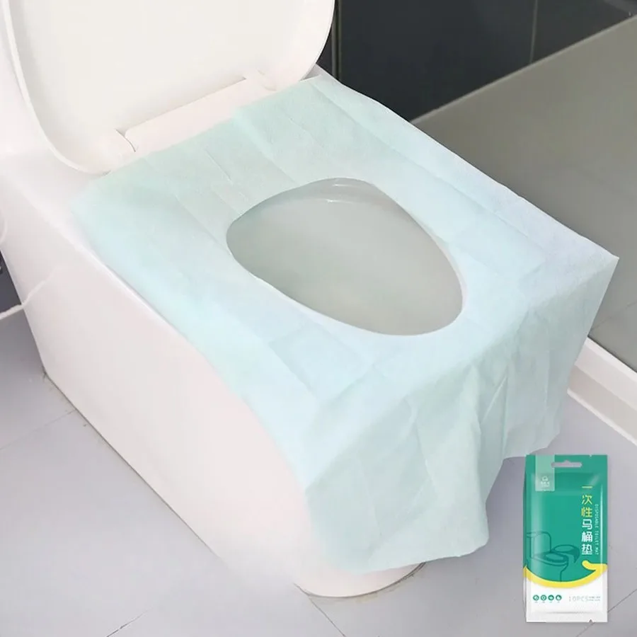 10pcs Ten pieces of disposable toilet seat for travel paper travel non-essential portable toilet cover