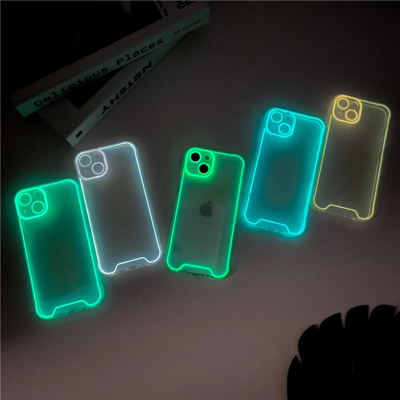 Night Light Luminous Silicone Soft Case for IPhone 14 Plus 13 12 11 15 Pro Max XS XR X 14Pro 15Pro 14Plus Women Girl Funny Cover