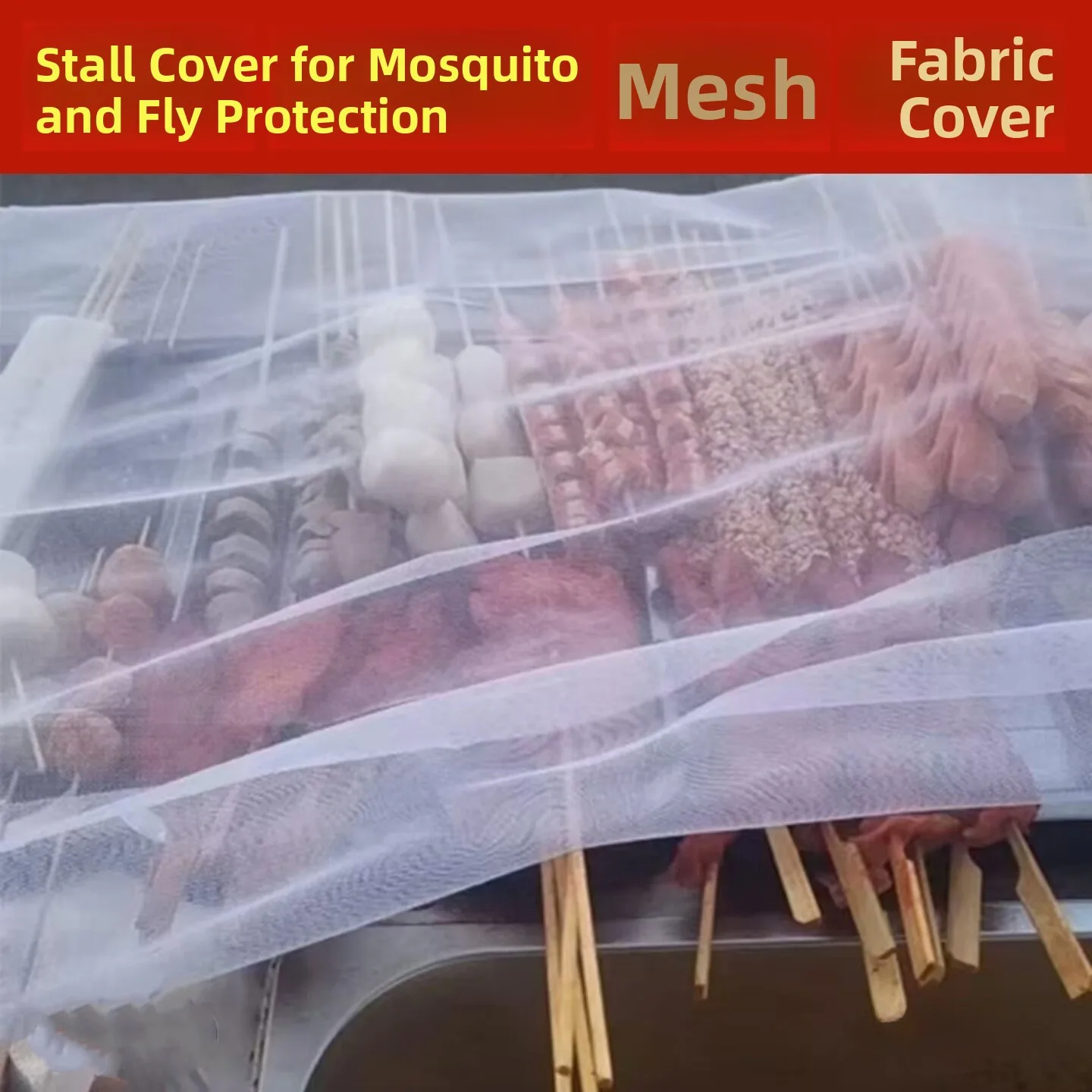 Special Mesh Cover Cloth for Street Vendors Anti-Mosquito And Fly Dense Eye Halal Snacks Cold Dish Stall Mosquito Net Cover