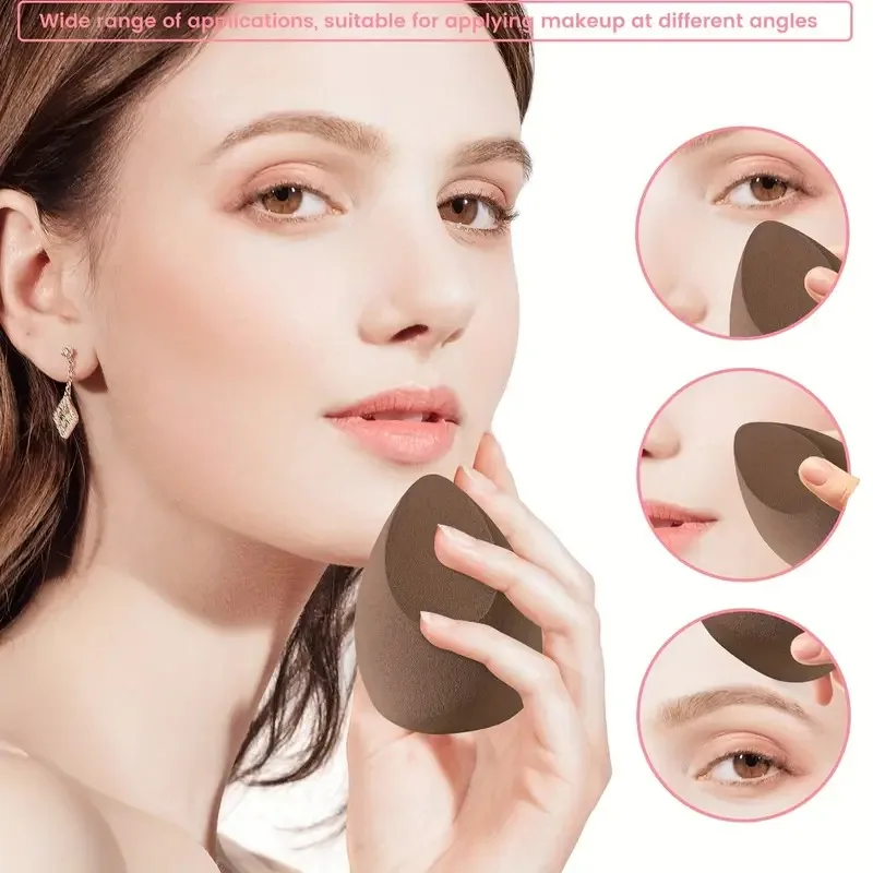 6-Pack Brown Makeup Sponges - Holiday SFX & Glam Beauty Set for Foundation & Costume Makeup makeup brush set