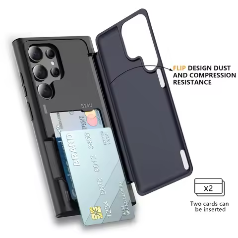 Card Slot Phone Case Suitable For Samsung Galaxy S24 Ultra S23 FE Plus S22 S21 Frosted Flip Stand Phone Case