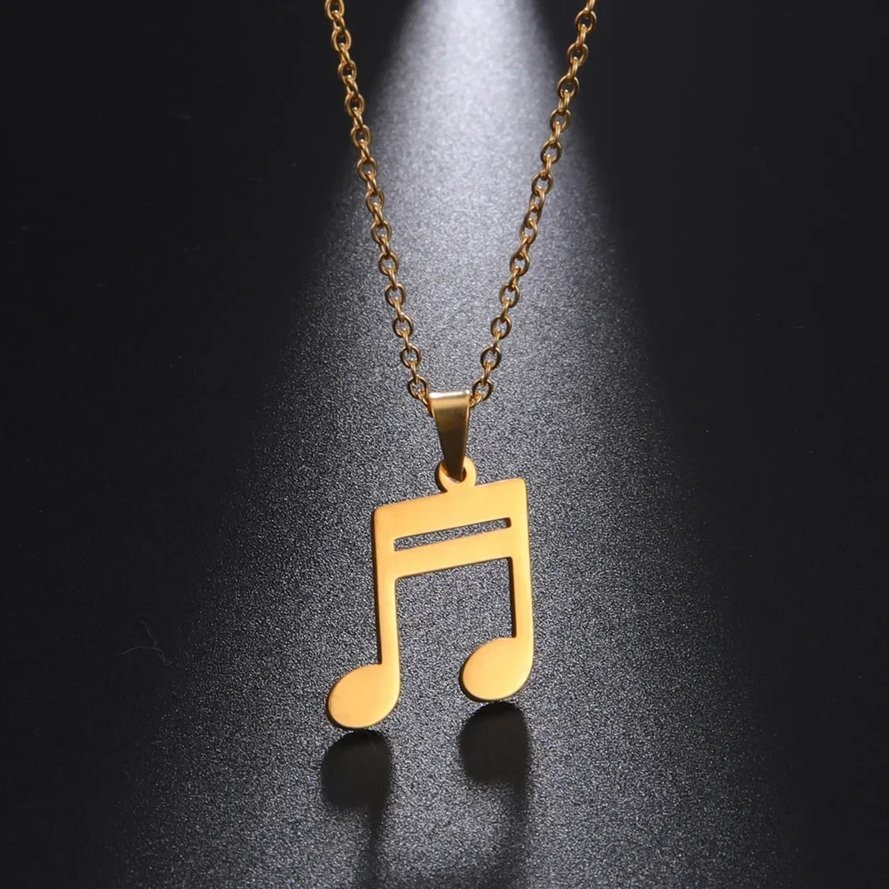 Music Necklace Score Note Treble Chain Musical Symbol G Clef Gift For Woman Man Stainless Steel Jewelry Wholesale New