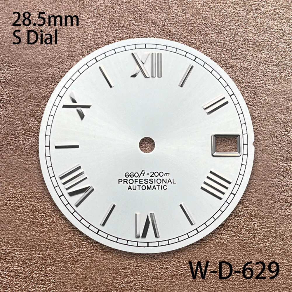 Esfera romana con logotipo S de 28,5mm, adecuada para movimiento automático japonés NH35/NH36, compatible con relojes de 3/3,8 en punto, accesorios de modificación