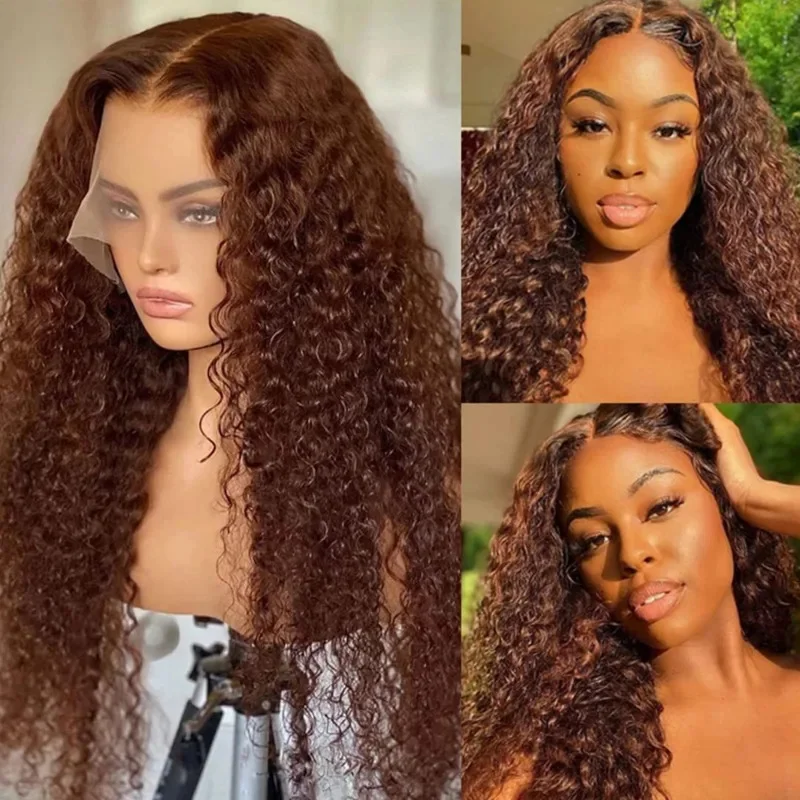 

Wigs Europe And The United States Before Lace Wig Brown American Small Volume High Temperature Silk Long Curly Hair Set