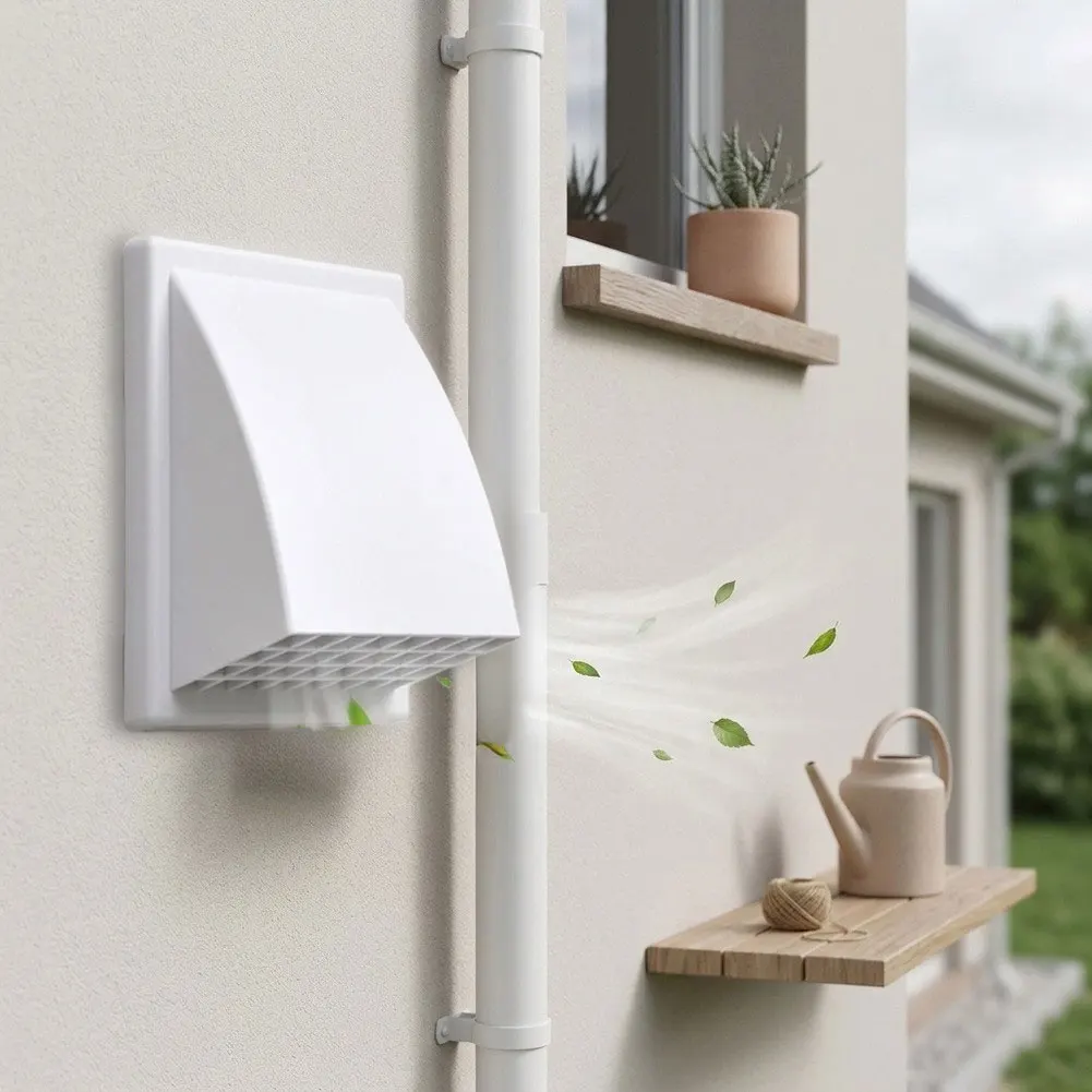 Wall Mounted Ventilation Grille with Adjustable Valve for Effective Airflow 100mm 125mm 150mm Weatherproof ABS