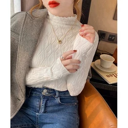 MEXZT Half Turtleneck Sweater Women Fashion Knitted Pullovers Korean Black White Long Sleeve Jumper Winter Ladies Slim Knitwear