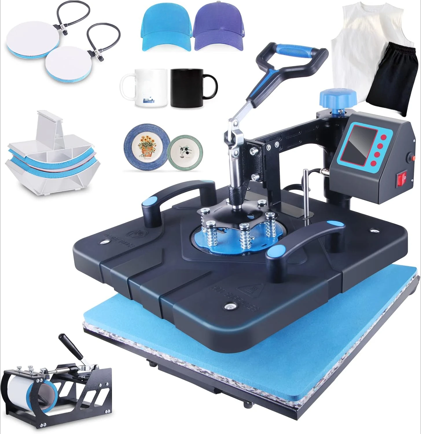 Degree Swing Away Multifunction Digital Sublimation Combo Heat Press for T Shirt Mug Hat Plate for Commercial Home 110V