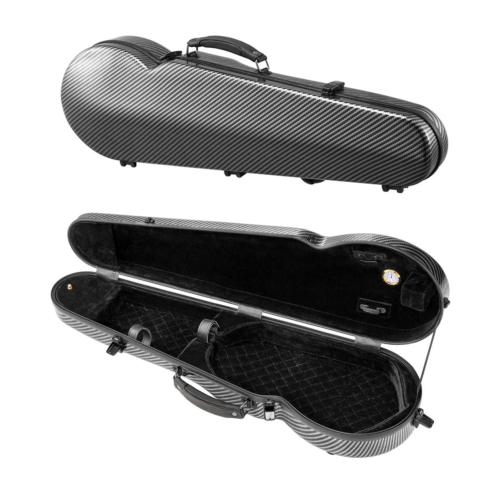 

Portable Composite Carbon Fiber 4/4 Full Size Violin Case Black Carrying Bag