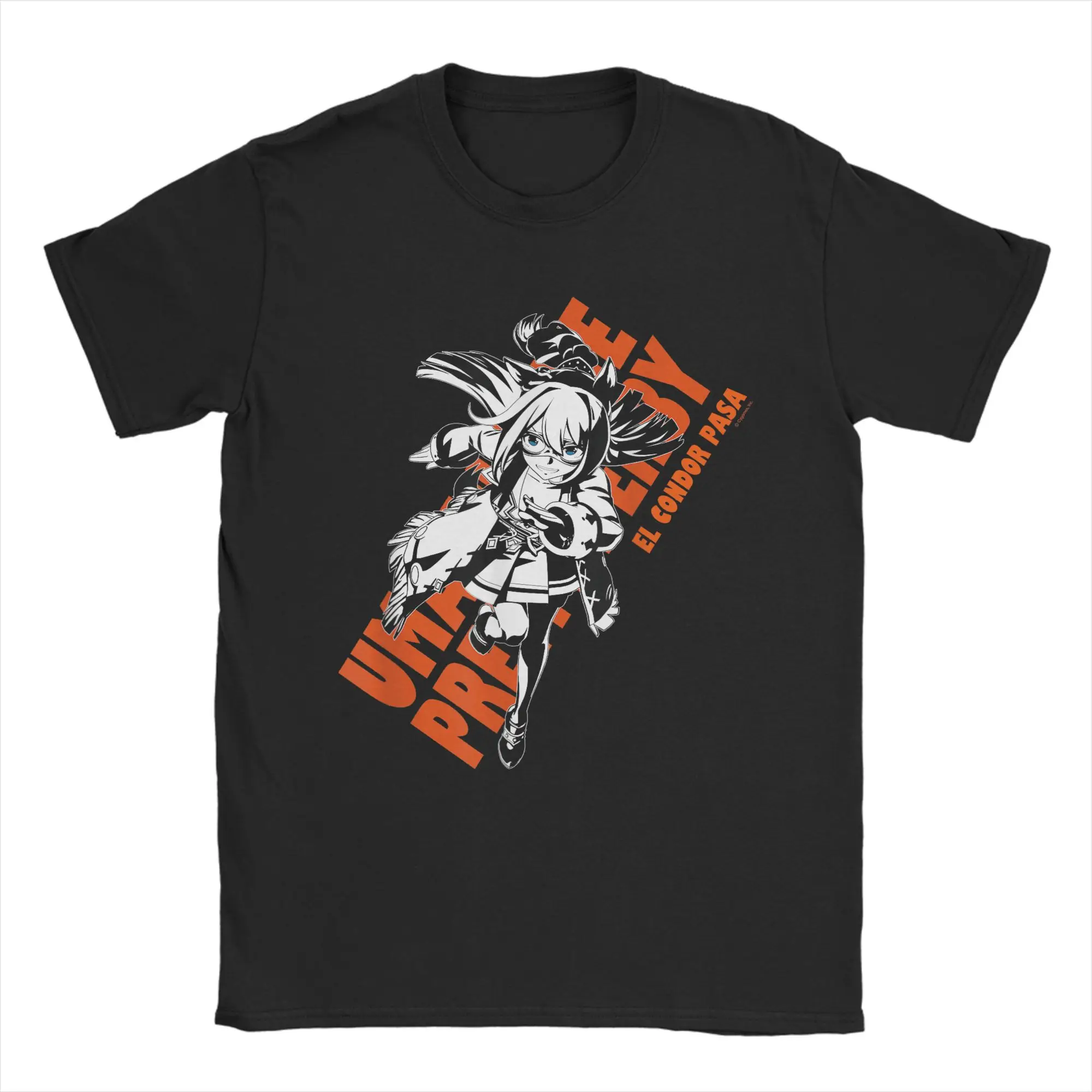 الرجال Umamusume جميلة ديربي El Condor Pasa تي شيرت الملابس القطنية عادية كم قصير Crewneck تيز تيشيرت صيفي