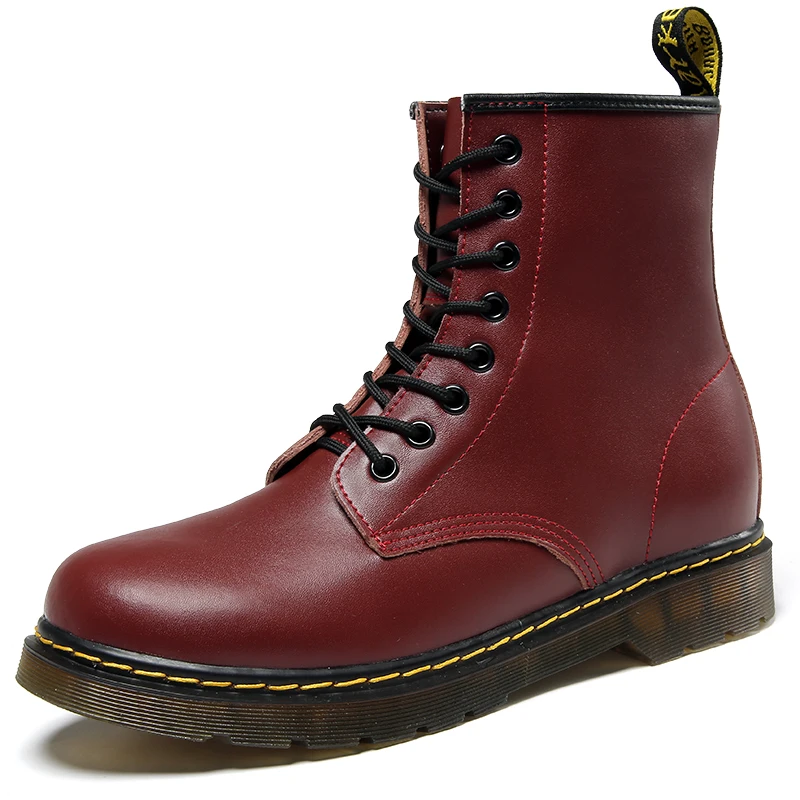 Men's Doc Martens Leather shoes Men's winter plus fleece high-top British work boots with cotton shoes for women