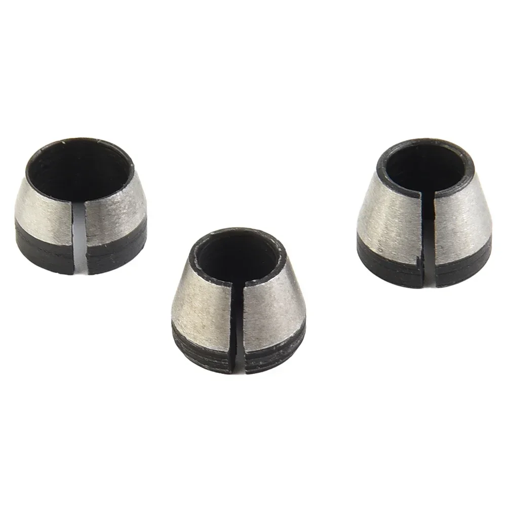 3pcs Power Tools Collet Chuck With Nut Engraving -Trimming Machine Electric Router Milling Cutter Accessories 6mm 6.35mm 8mm