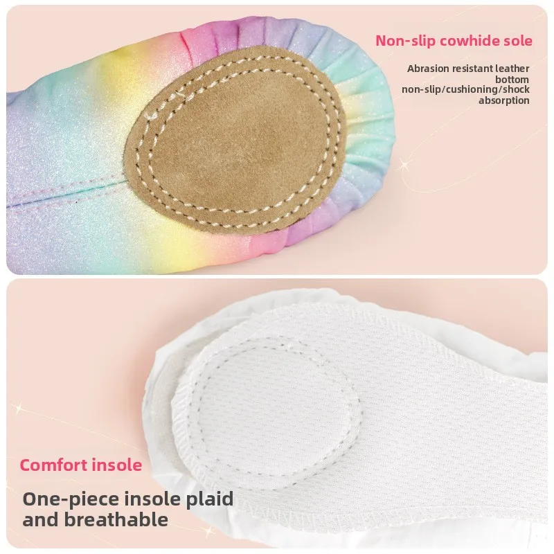 Scarpe da ballo da ragazza senza cravatta con artiglio di gatto Scarpe da balletto principessa con suola morbida Scarpe da ballo versatili per performance di yoga per il corpo